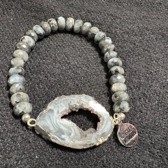 Kinsley Armelle Silver Smoky Collection Agate Bracelet - Picture 2 of 2